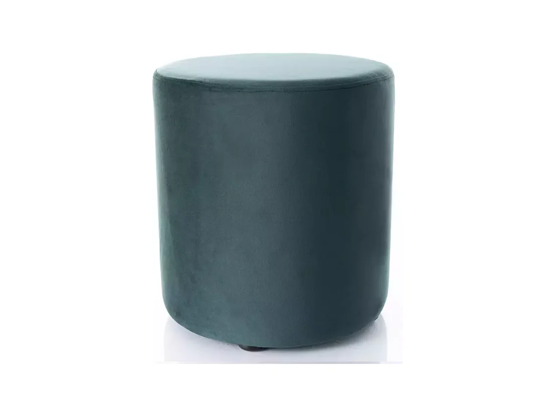 Pouf rond en velours 38 x 42 cm vert DELTA