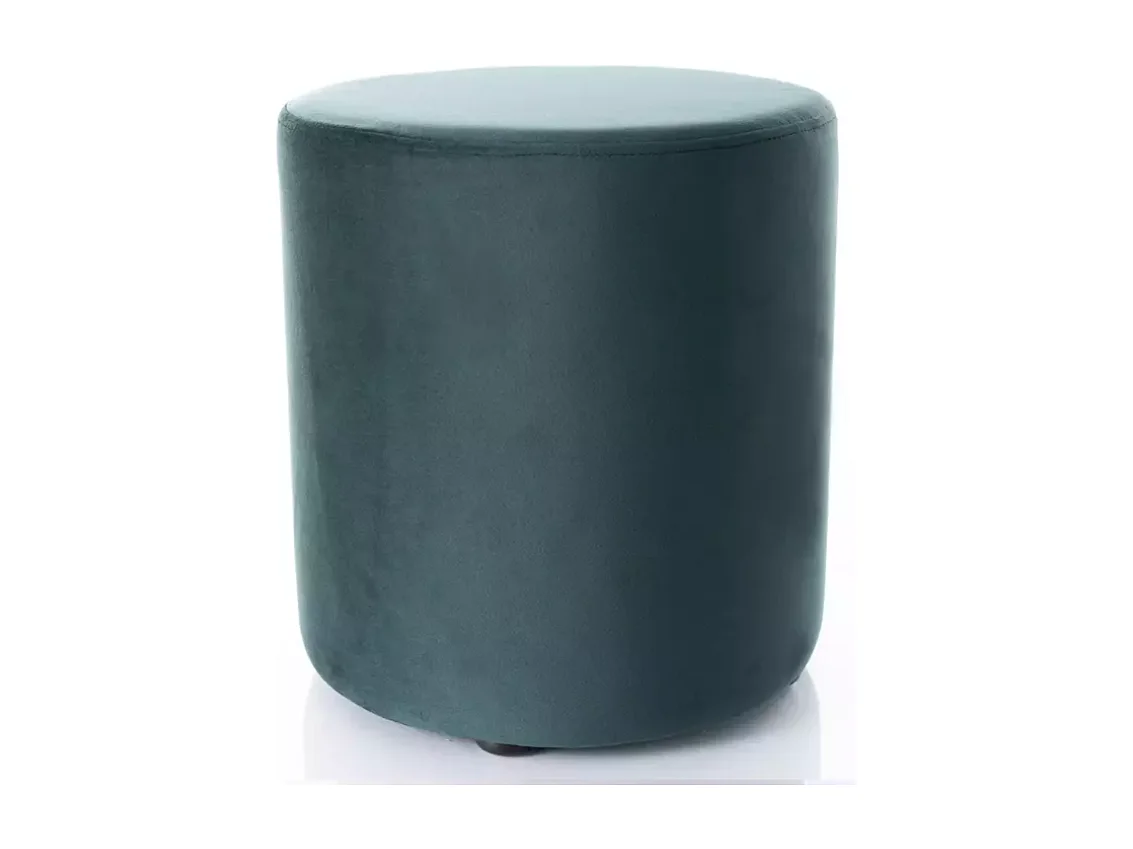 Pouf rond en velours 38 x 42 cm vert DELTA