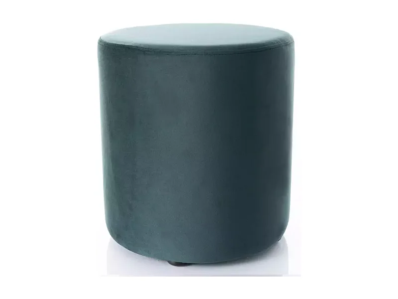 Pouf rond en velours 38 x 42 cm vert DELTA