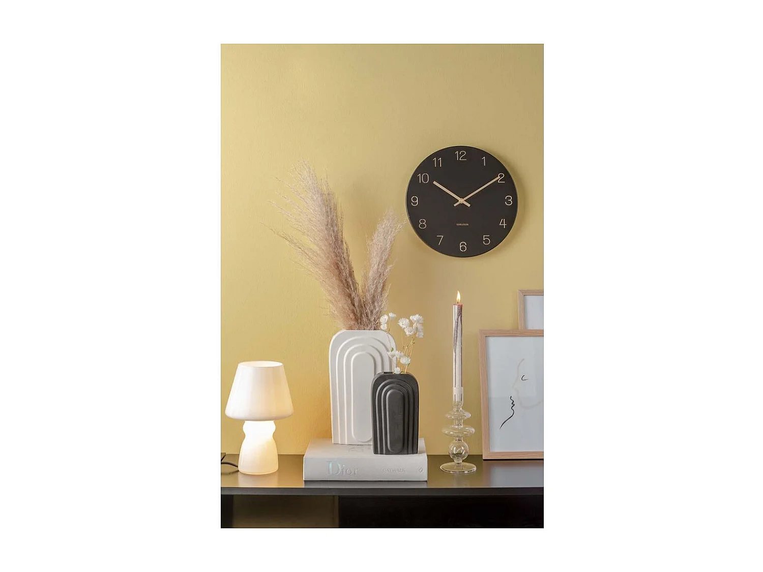 Vase en céramique  noir Arc Grand modèle