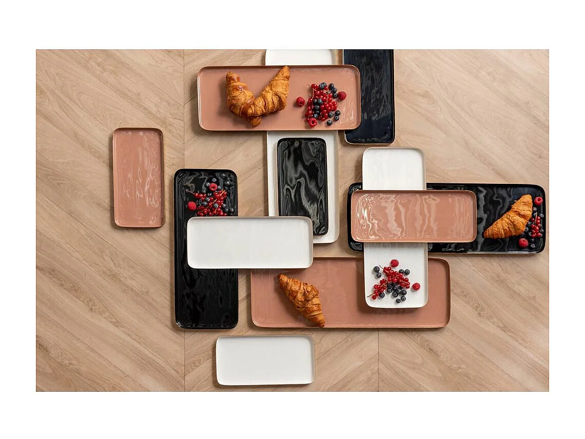 Plateau en métal Festive XL 51 x 18 cm Rose clair