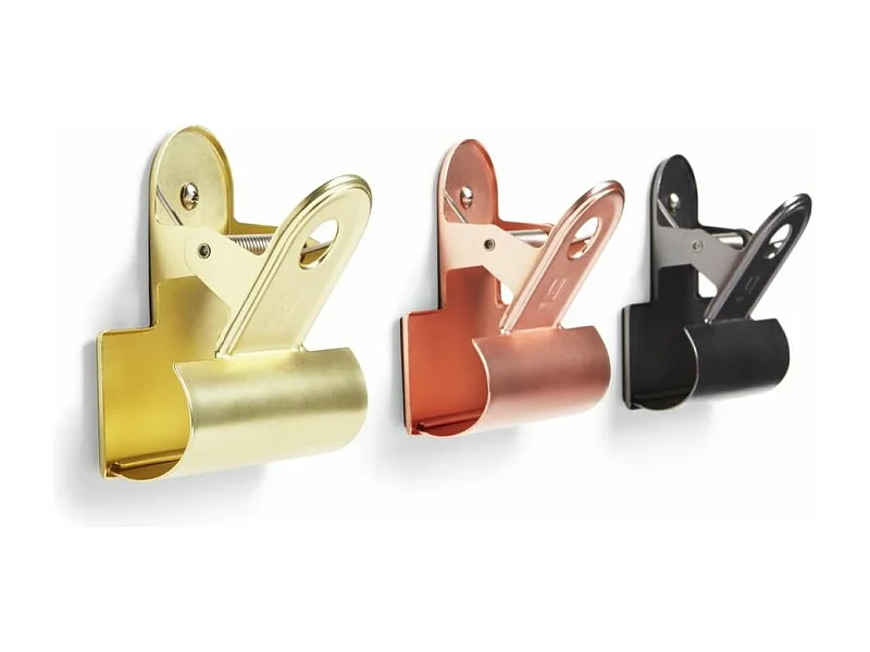 Pinces patère doré, cuivré et noir