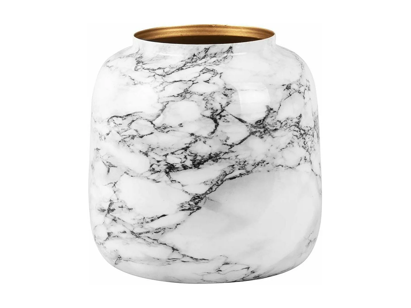 Vase effet marbre Marble sphere 13.5 x 12.5 cm Blanc