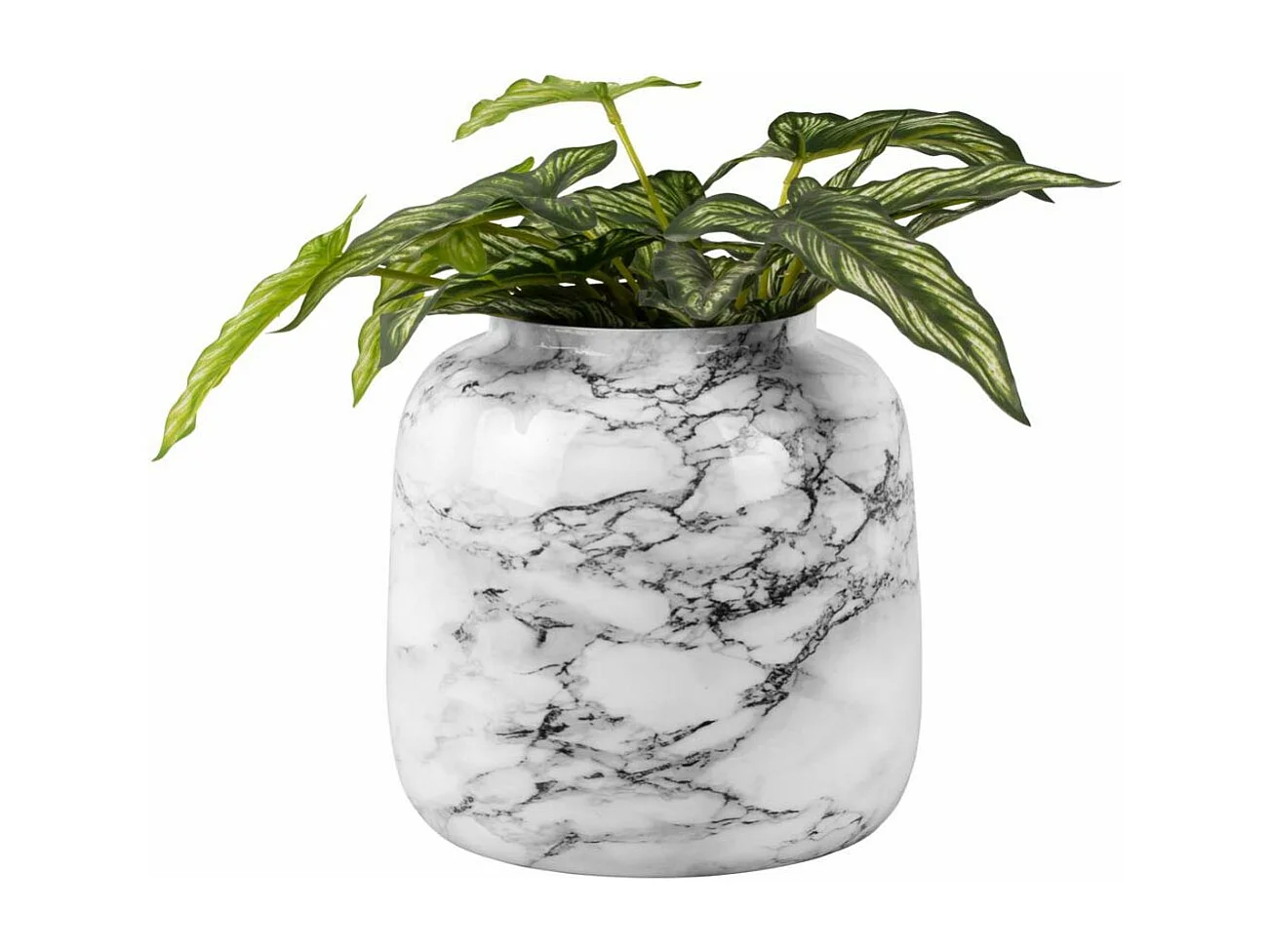 Vase effet marbre Marble sphere 13.5 x 12.5 cm Blanc