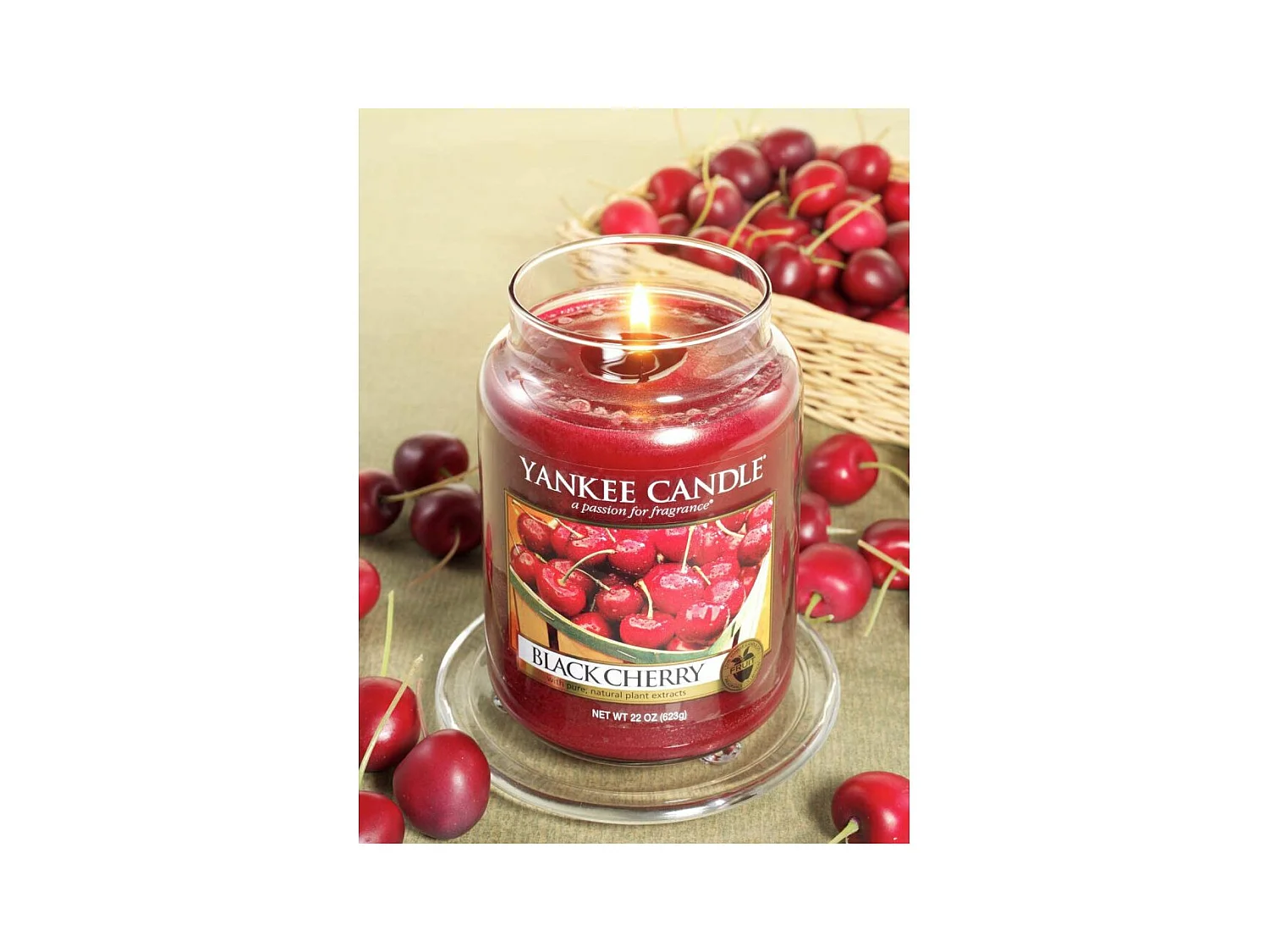 Duftkerze Reife Kirsche im Glas mit Deckel