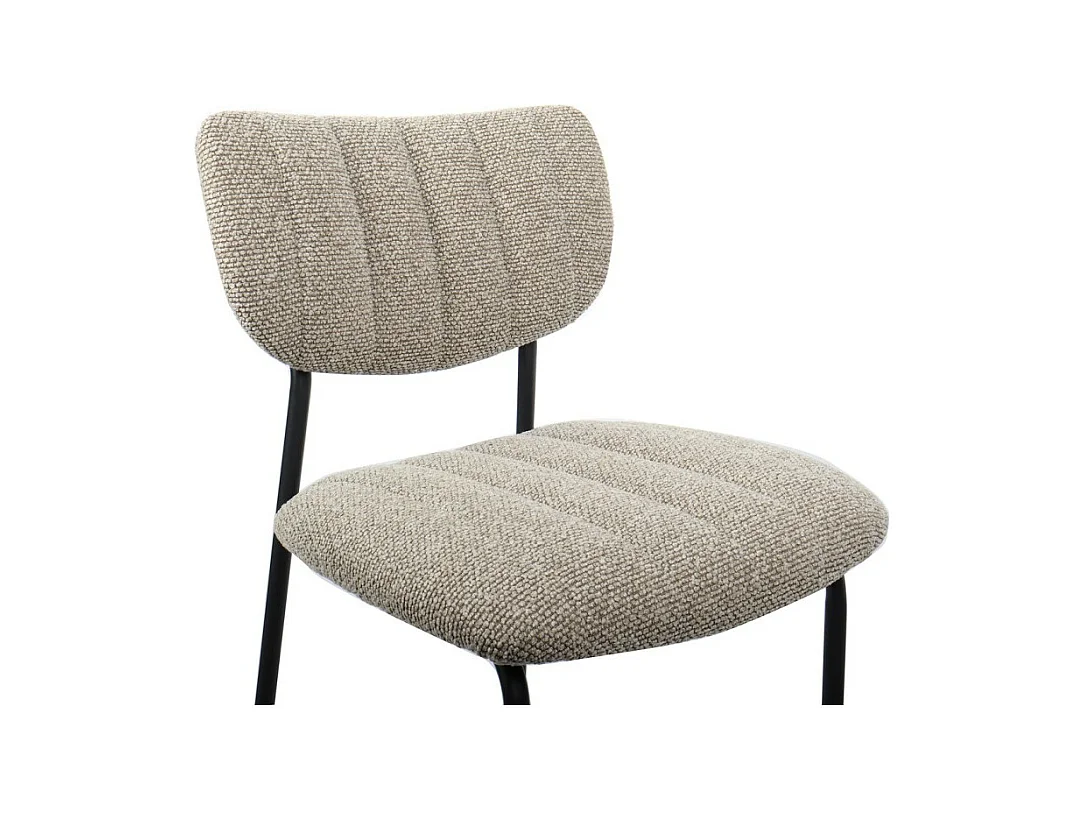 Cadeira de balcão VENTURA – Tecido marrom – Pés de metal preto – Altura 97 cm – Estilo design/industrial