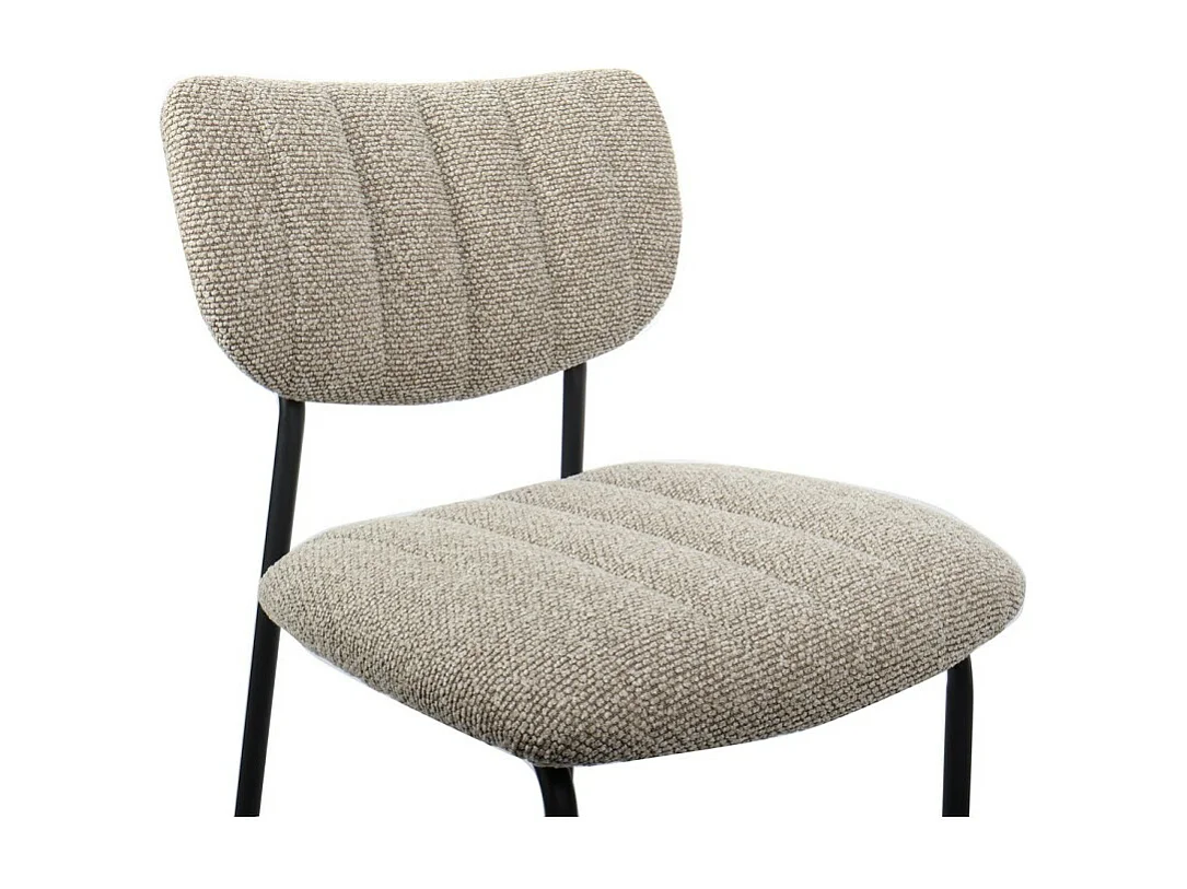 Chaise de comptoir VENTURA – Tissu brun – Pieds en métal noir – Hauteur 97 cm – Style design/industriel