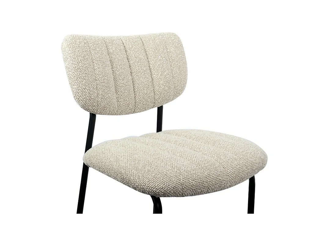 Cadeira de balcão VENTURA – Tecido bege – Pés de metal preto – Altura 97 cm – Estilo design/industrial