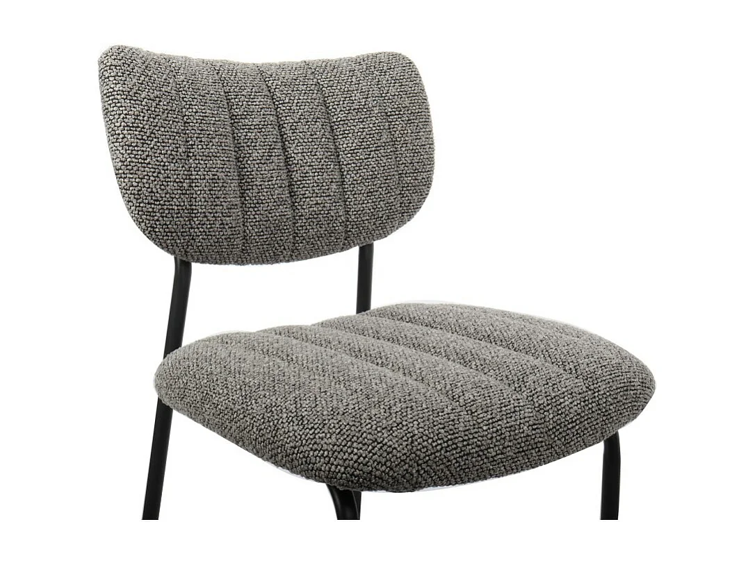 Cadeira de balcão VENTURA – Tecido cinza escuro – Pés de metal preto – Altura 97 cm – Estilo design/industrial