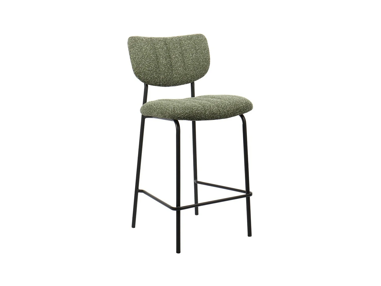 Counterstoel VENTURA - Stof in saliegroen - Zwarte metalen poten - Hoogte 97 cm - Design/industriële stijl
