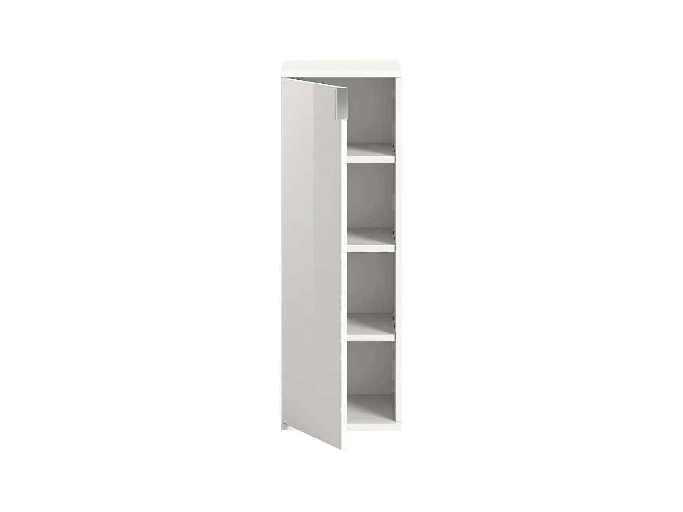 Mueble de almacenamiento BODITE – 1 puerta – Blanco lacado – Compacto y moderno