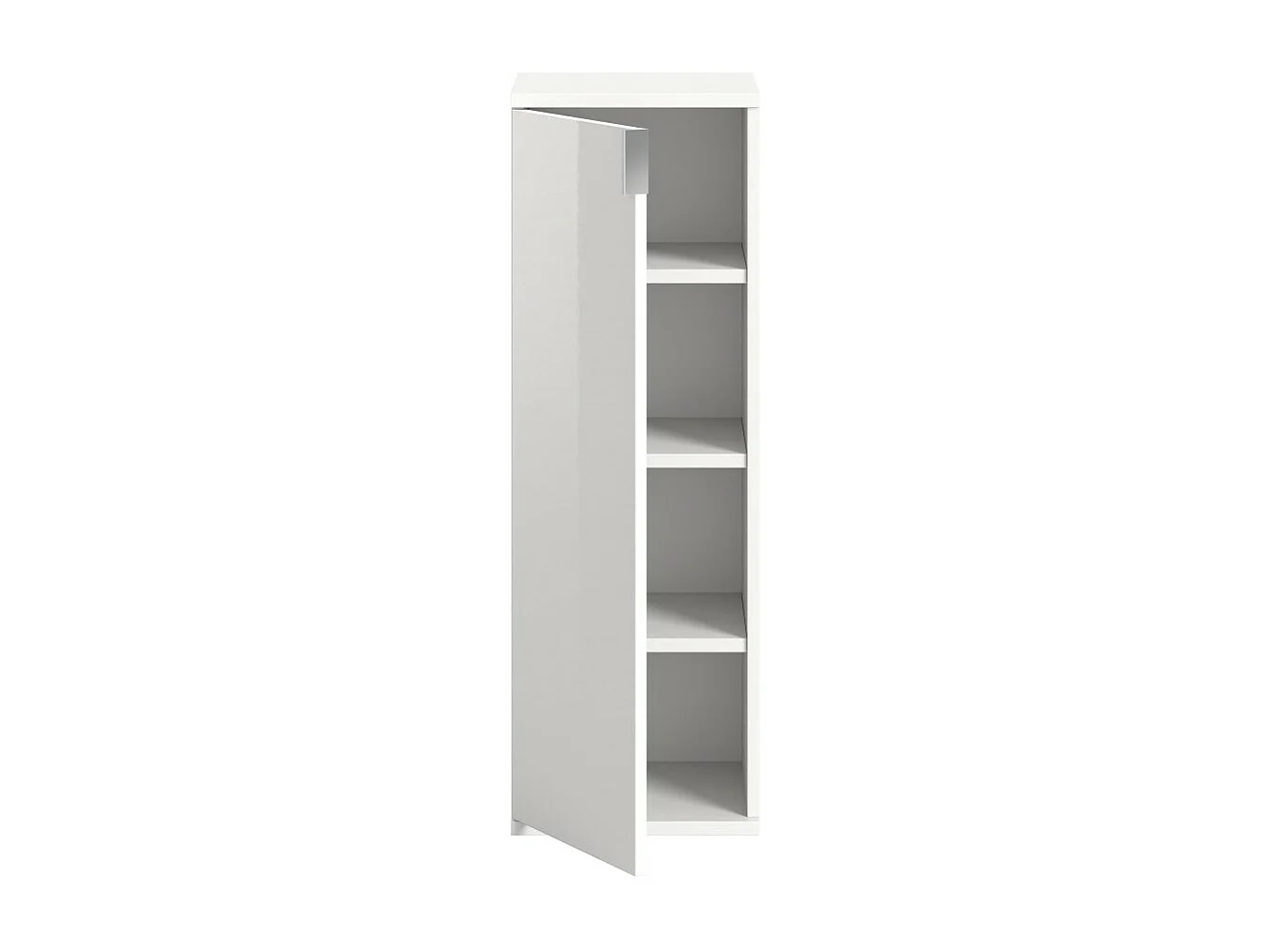 Mueble de almacenamiento BODITE – 1 puerta – Blanco lacado – Compacto y moderno