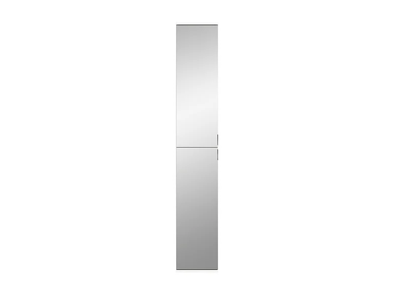 Armário de armazenamento BODITE – 2 portas com espelhos – Branco laqueado – Elegância e funcionalidade