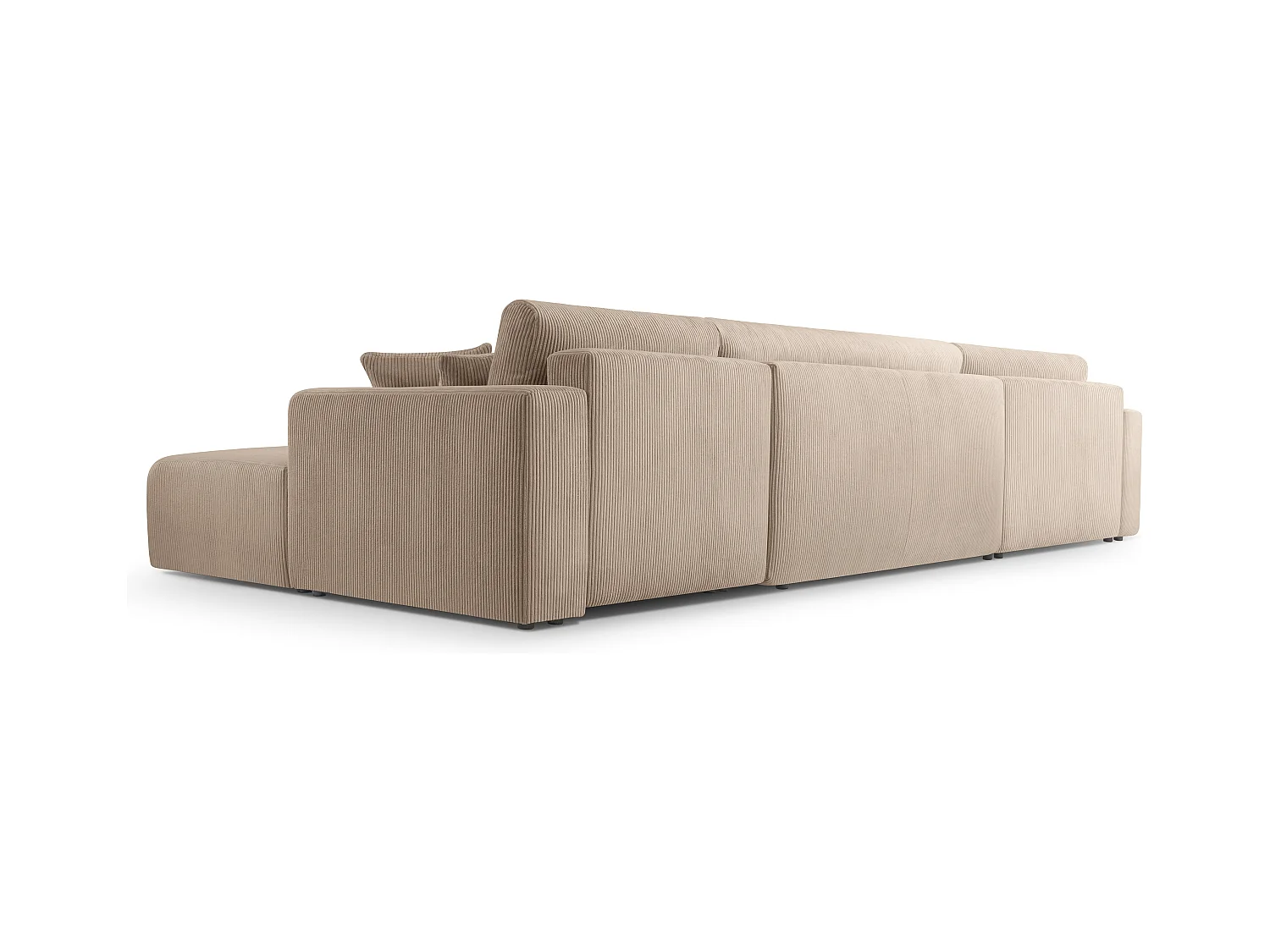 AX LIVING Canapé panoramique en U beige Catea avec fonction lit 364 cm