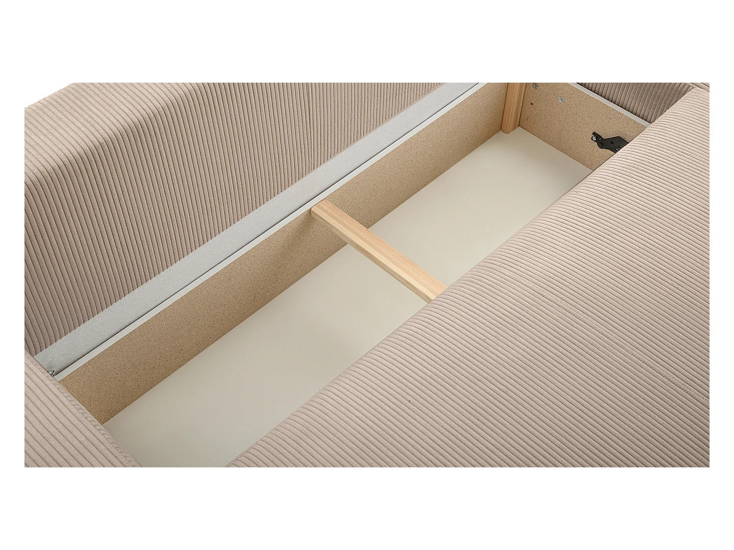 AX LIVING Canapé panoramique en U beige Catea avec fonction lit 364 cm
