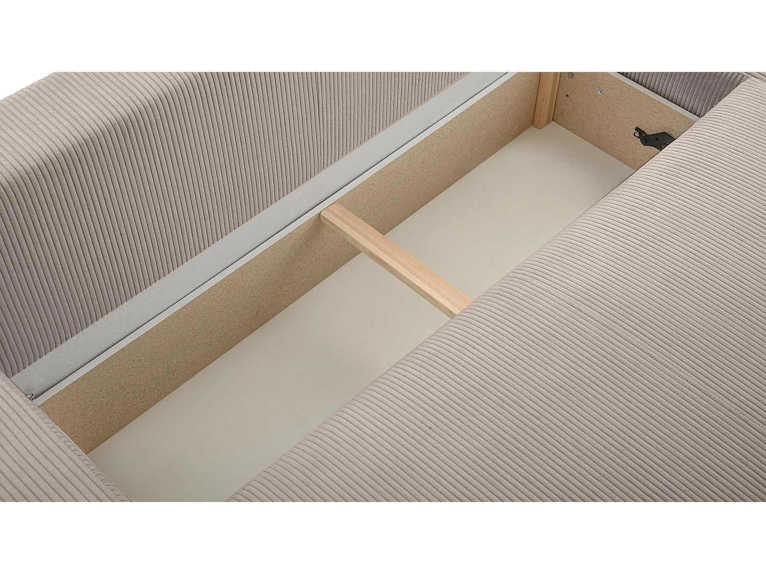 AX LIVING Canapé panoramique en U beige Catea avec fonction lit 364 cm