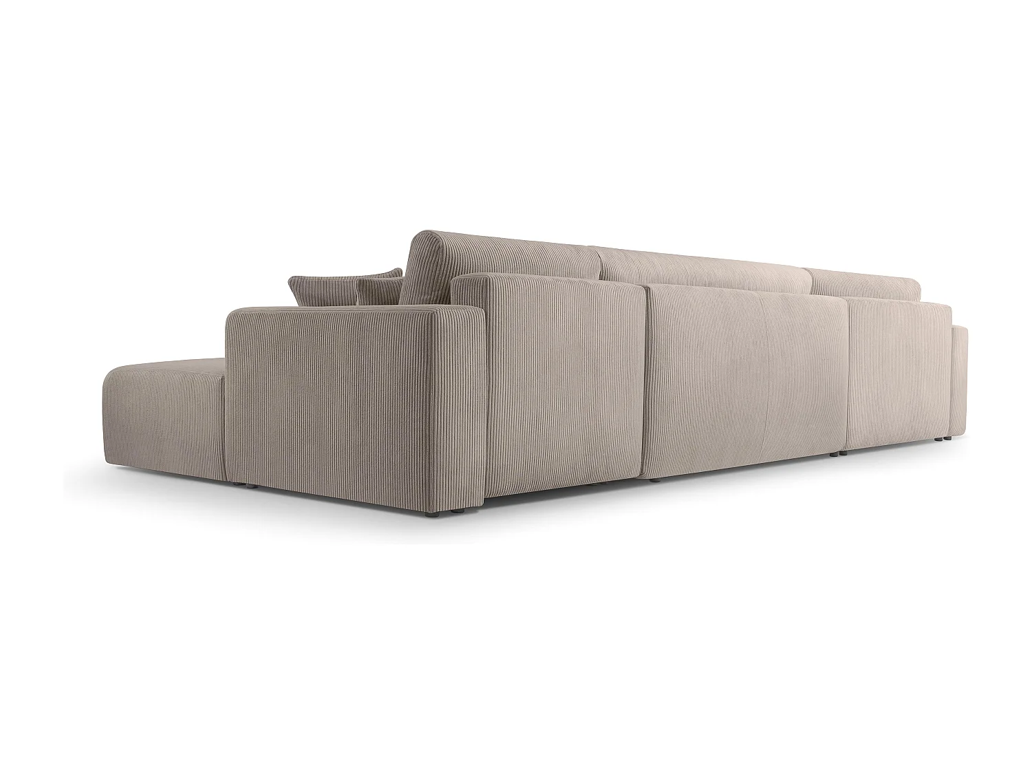 AX LIVING Canapé panoramique en U beige Catea avec fonction lit 364 cm