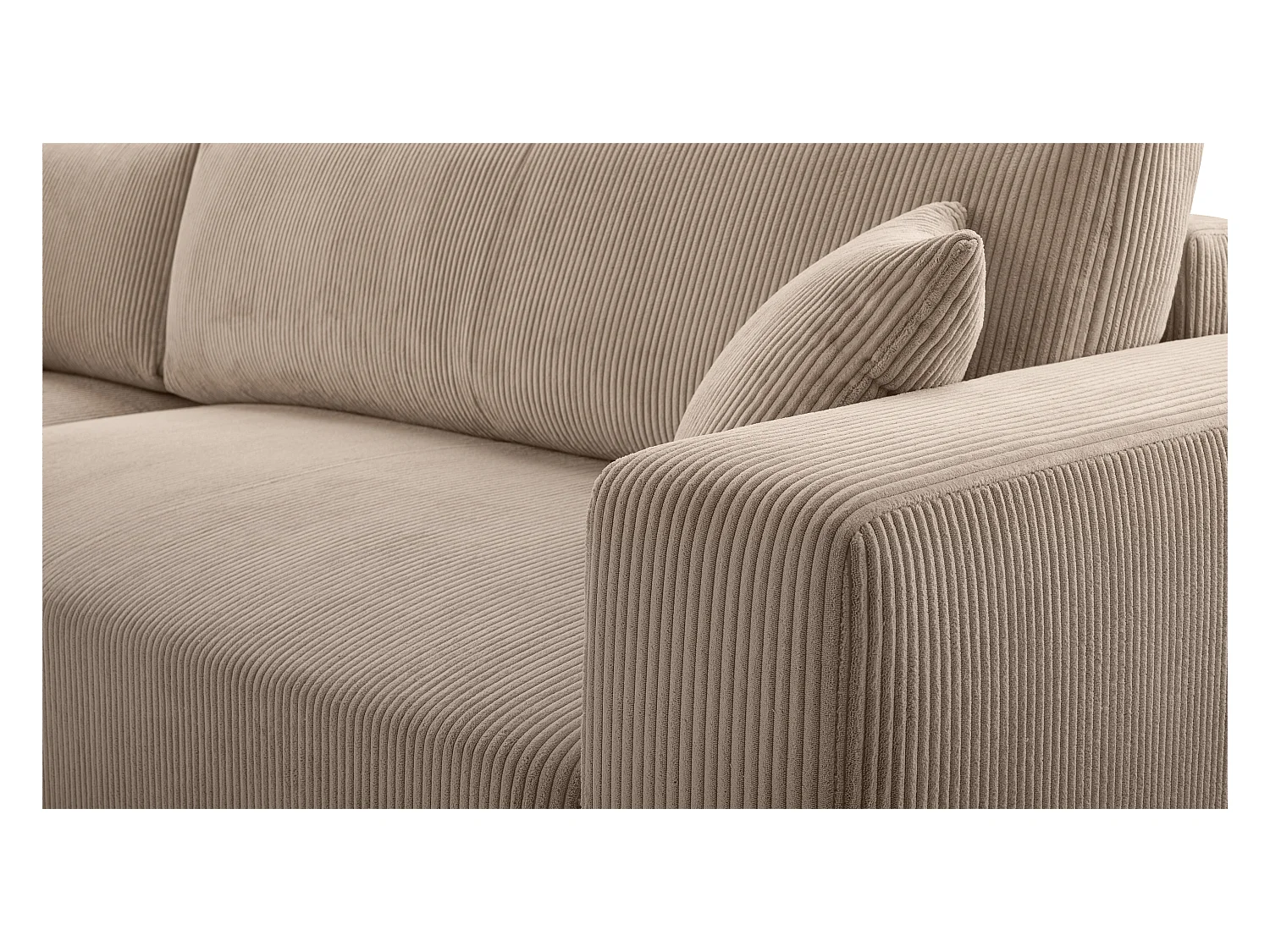 AX LIVING Beige Sofa U Form mit Schlaffunktion – Catea U 364cm