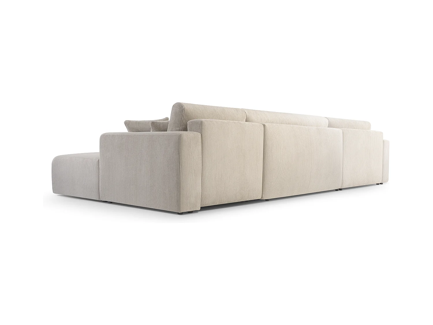 AX LIVING Ecksofa Weiß Schlaffunktion Catea U Cord Wohnlandschaft 364