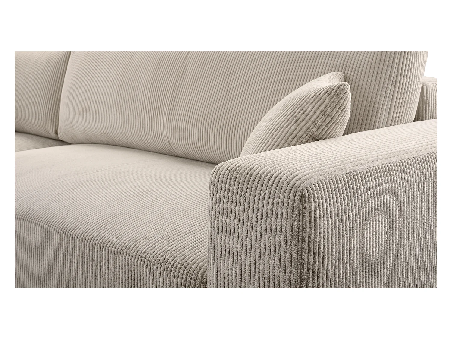 AX LIVING Ecksofa Weiß Schlaffunktion Catea U Cord Wohnlandschaft 364