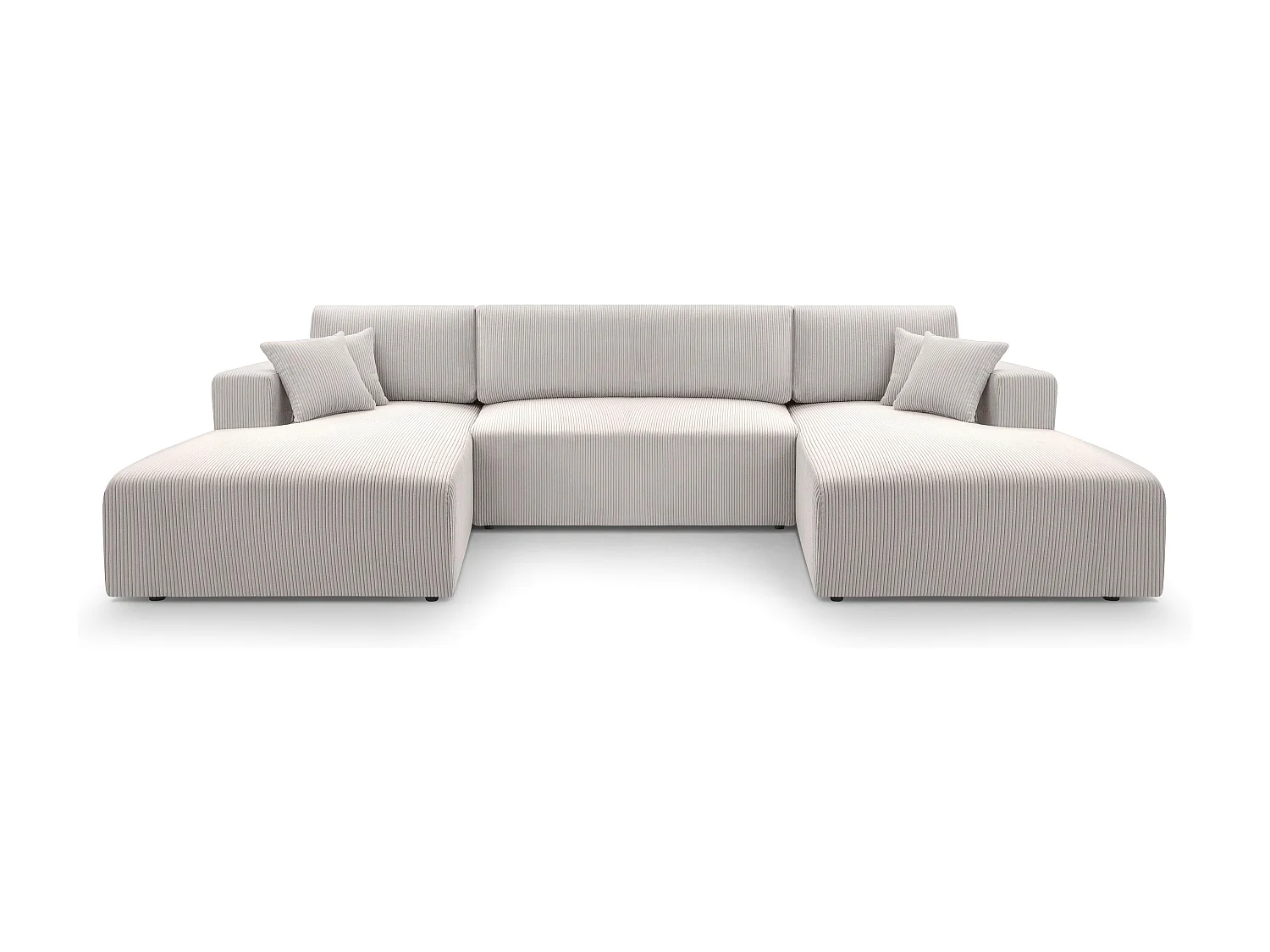 AX LIVING Canapé panoramique en U blanc Catea avec fonction lit 364 cm