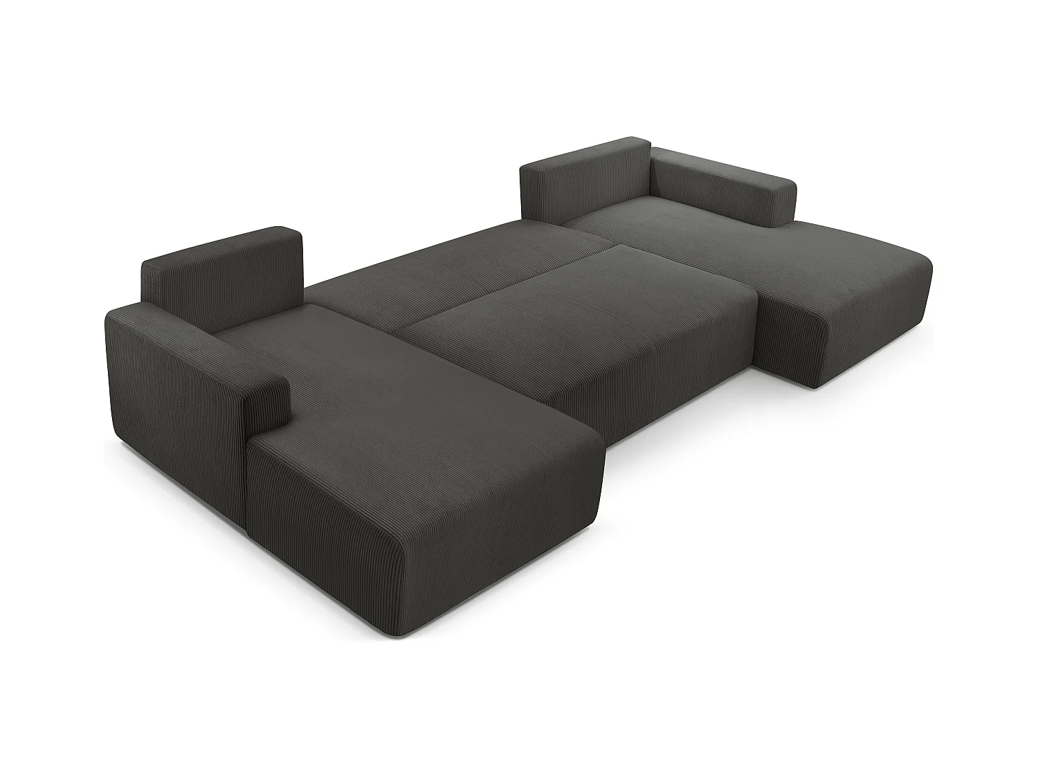 AX LIVING Canapé panoramique en U gris foncé Catea fonction lit 364 cm