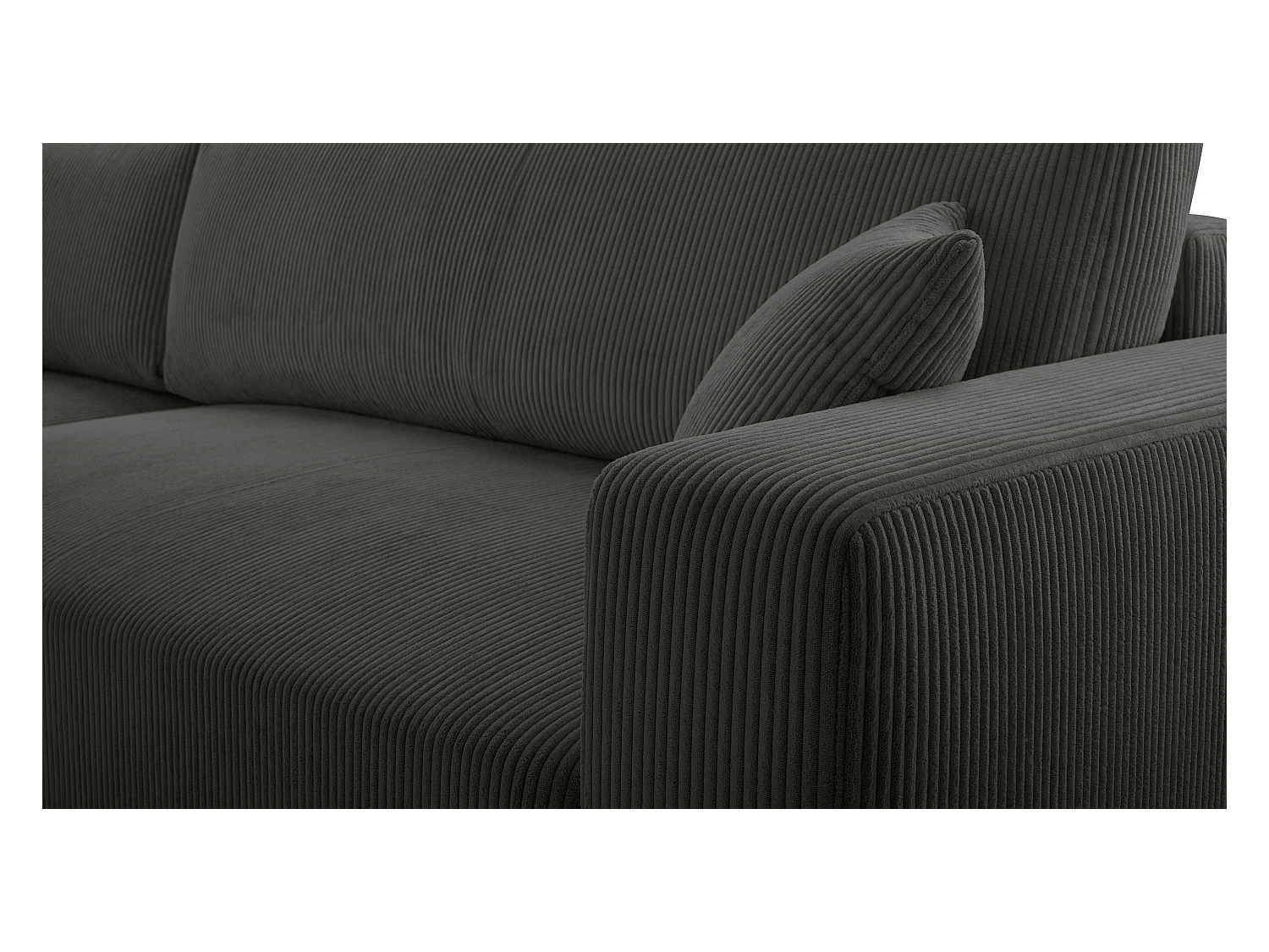 AX LIVING Canapé panoramique en U gris foncé Catea fonction lit 364 cm