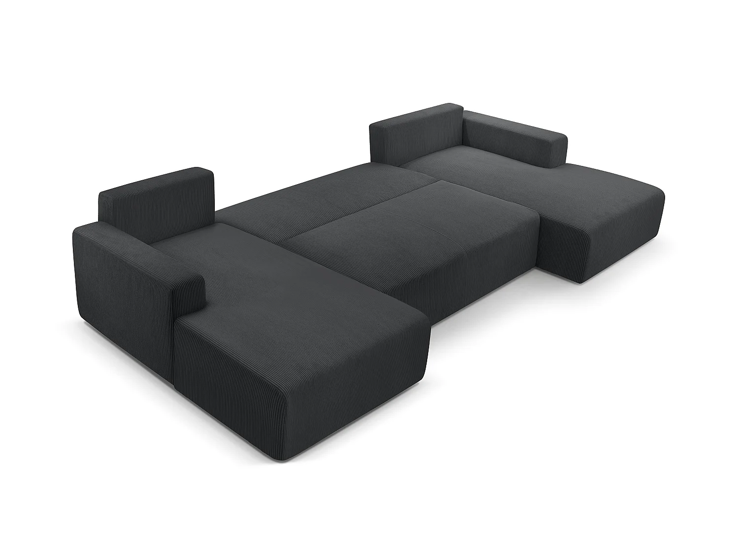AX LIVING Canapé panoramique en U gris foncé Catea fonction lit 364 cm