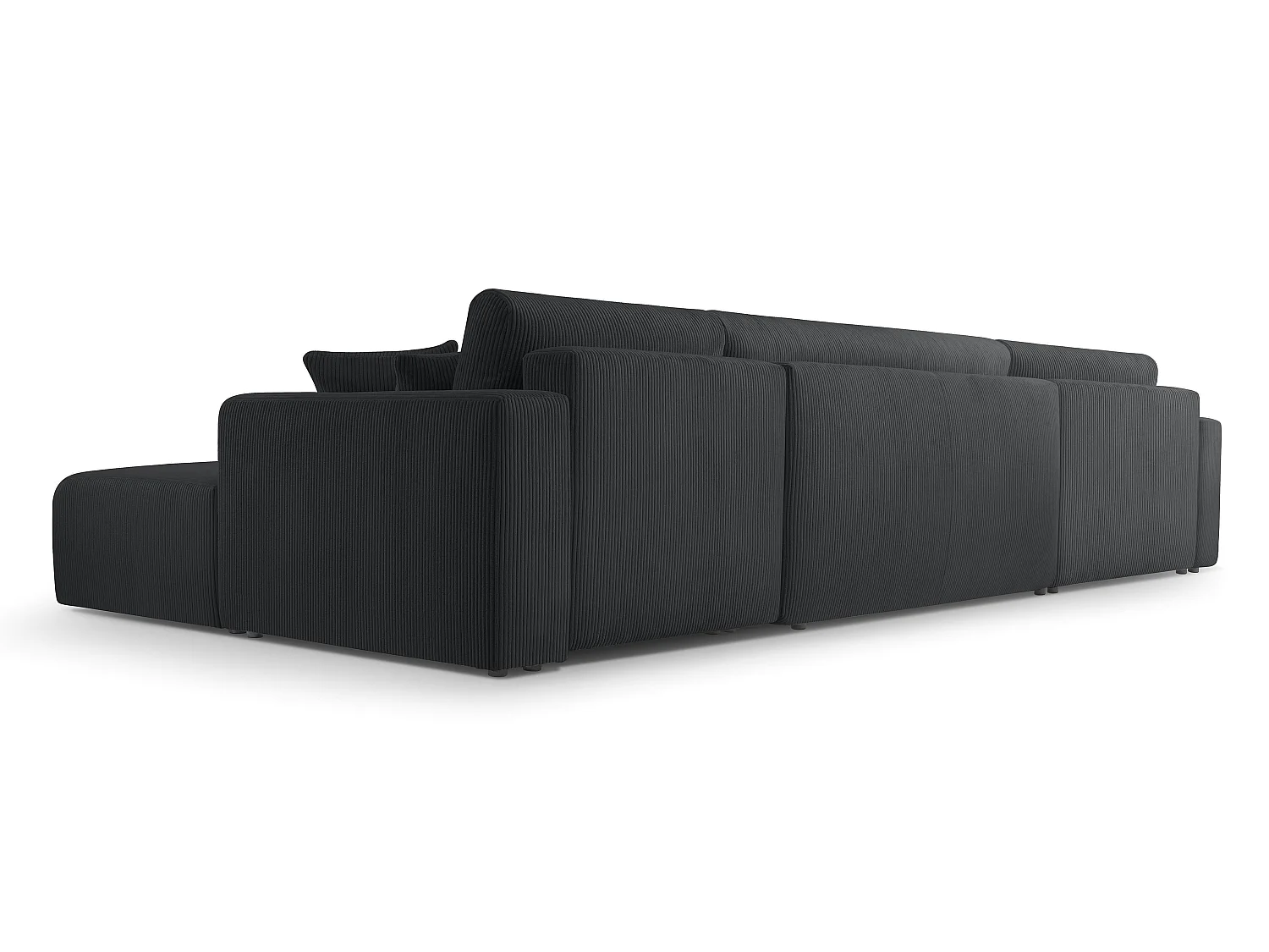 AX LIVING Canapé panoramique en U gris foncé Catea fonction lit 364 cm