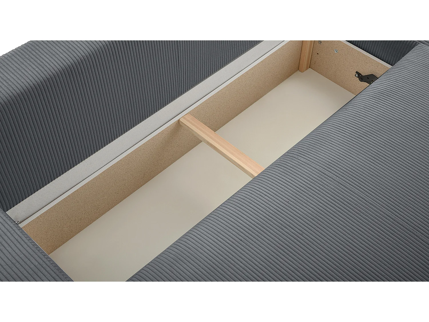 AX LIVING Canapé panoramique en U gris Catea avec fonction lit – 364cm