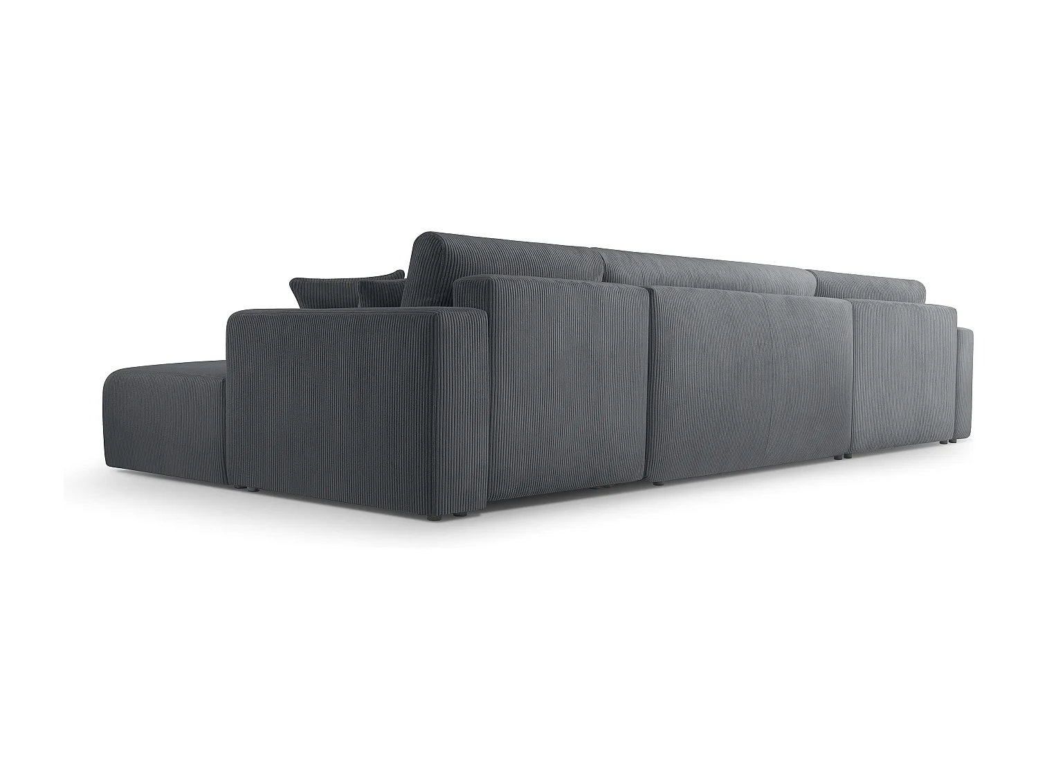 AX LIVING Canapé panoramique en U gris Catea avec fonction lit – 364cm