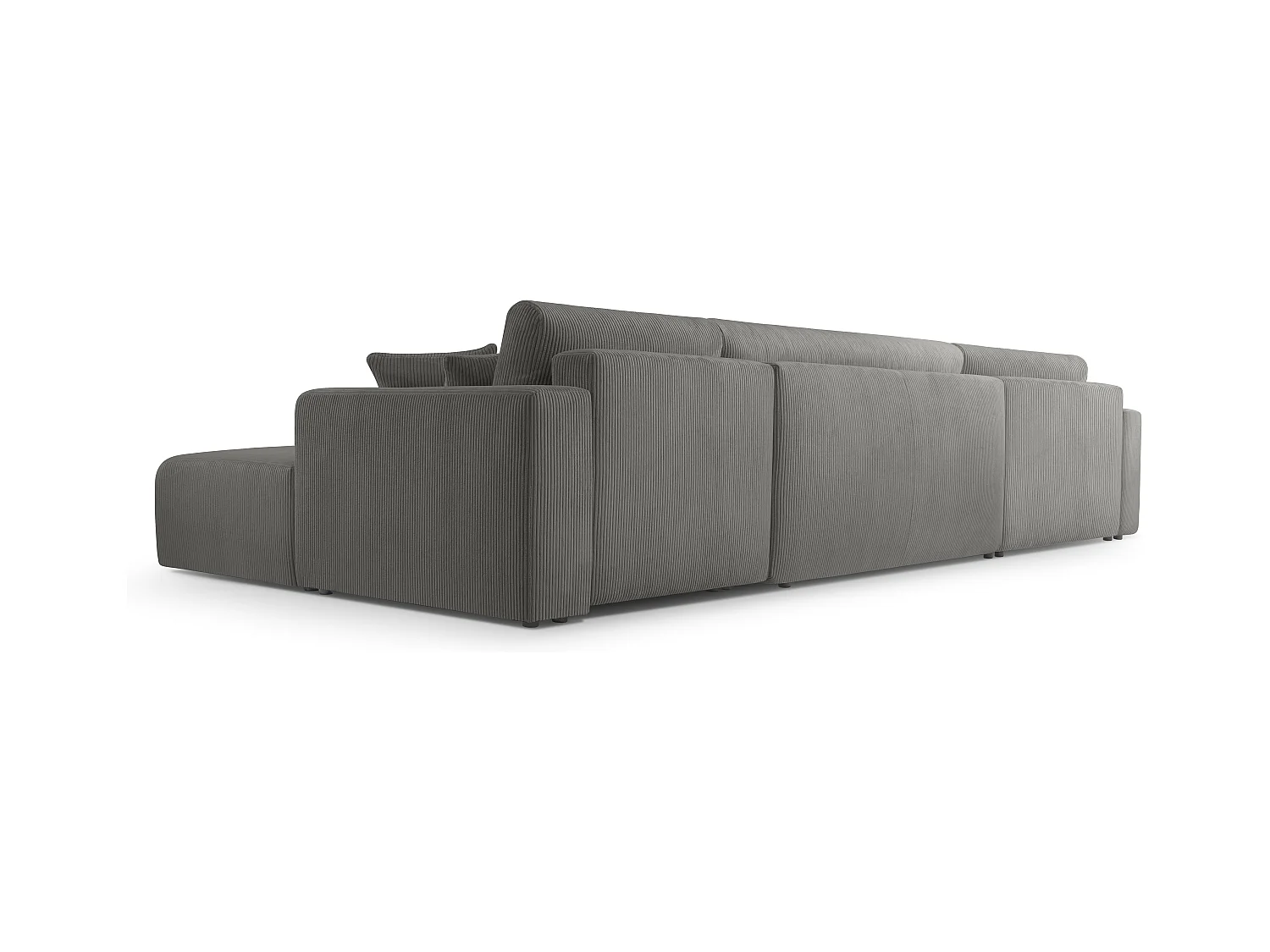 AX LIVING Graues Sofa Schlaffunktion Catea U Cord Wohnlandschaft 364cm
