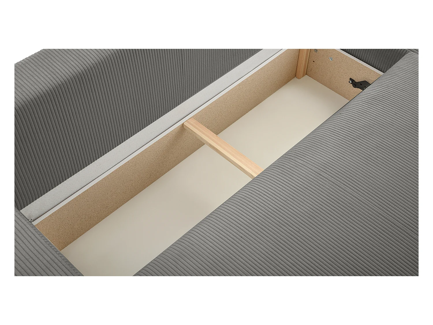 AX LIVING Graues Sofa Schlaffunktion Catea U Cord Wohnlandschaft 364cm