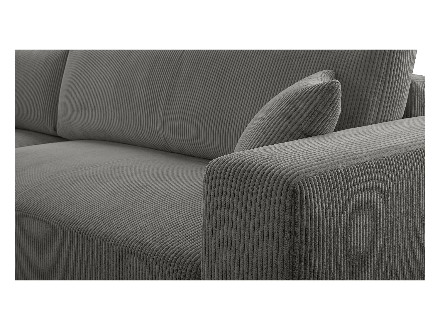 AX LIVING Graues Sofa Schlaffunktion Catea U Cord Wohnlandschaft 364cm