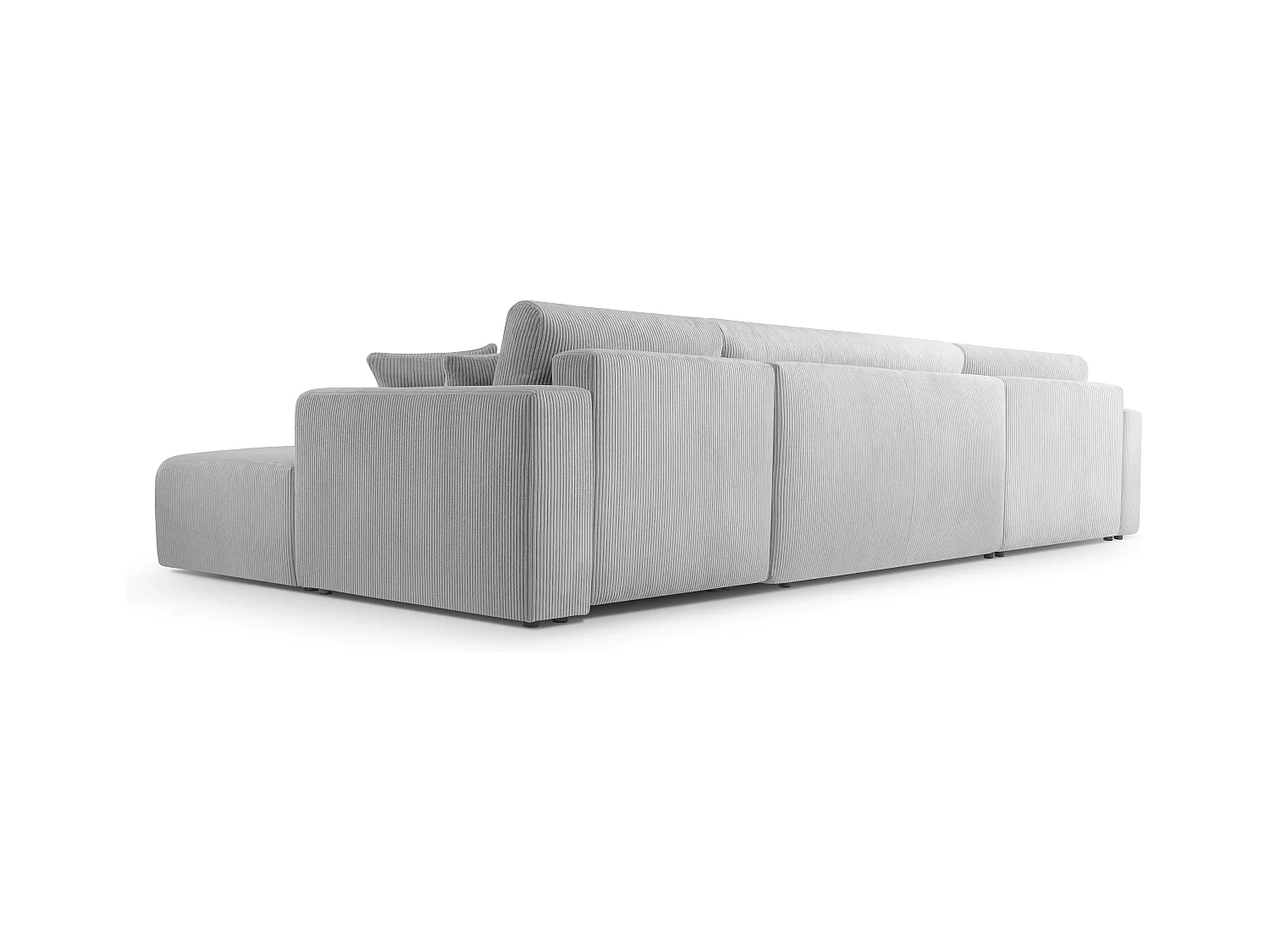 AX LIVING Canapé panoramique en U gris clair Catea fonction lit 364 cm