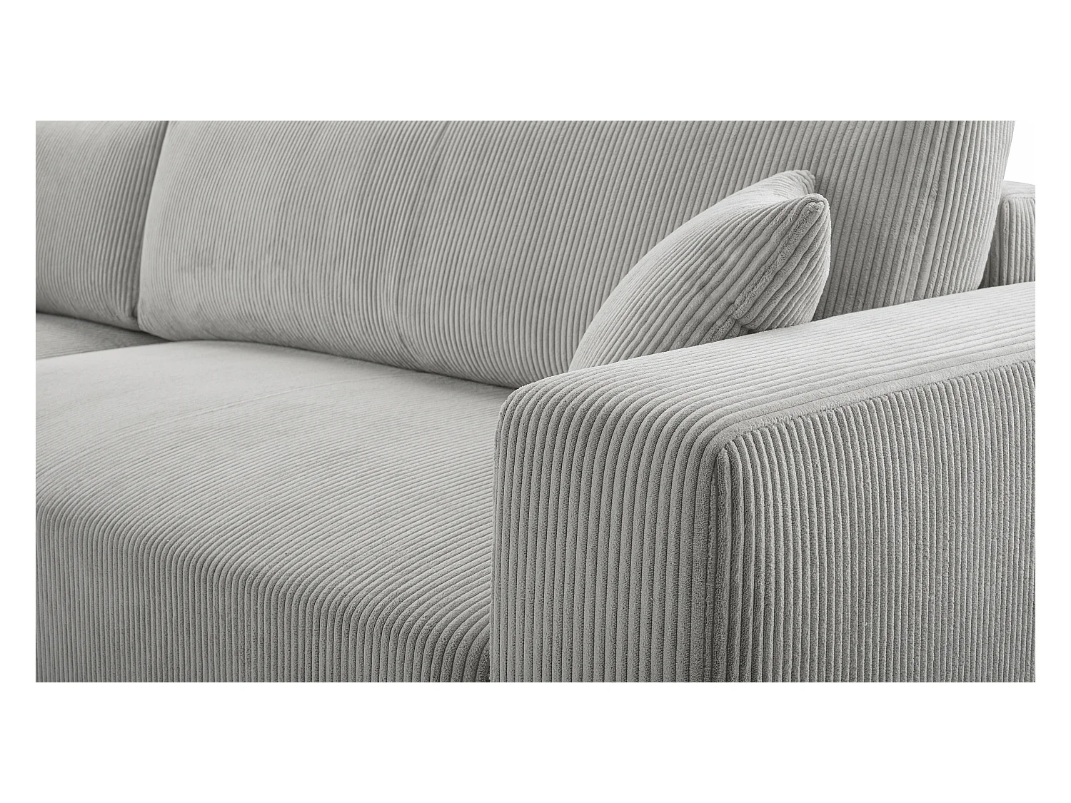 AX LIVING Canapé panoramique en U gris clair Catea fonction lit 364 cm