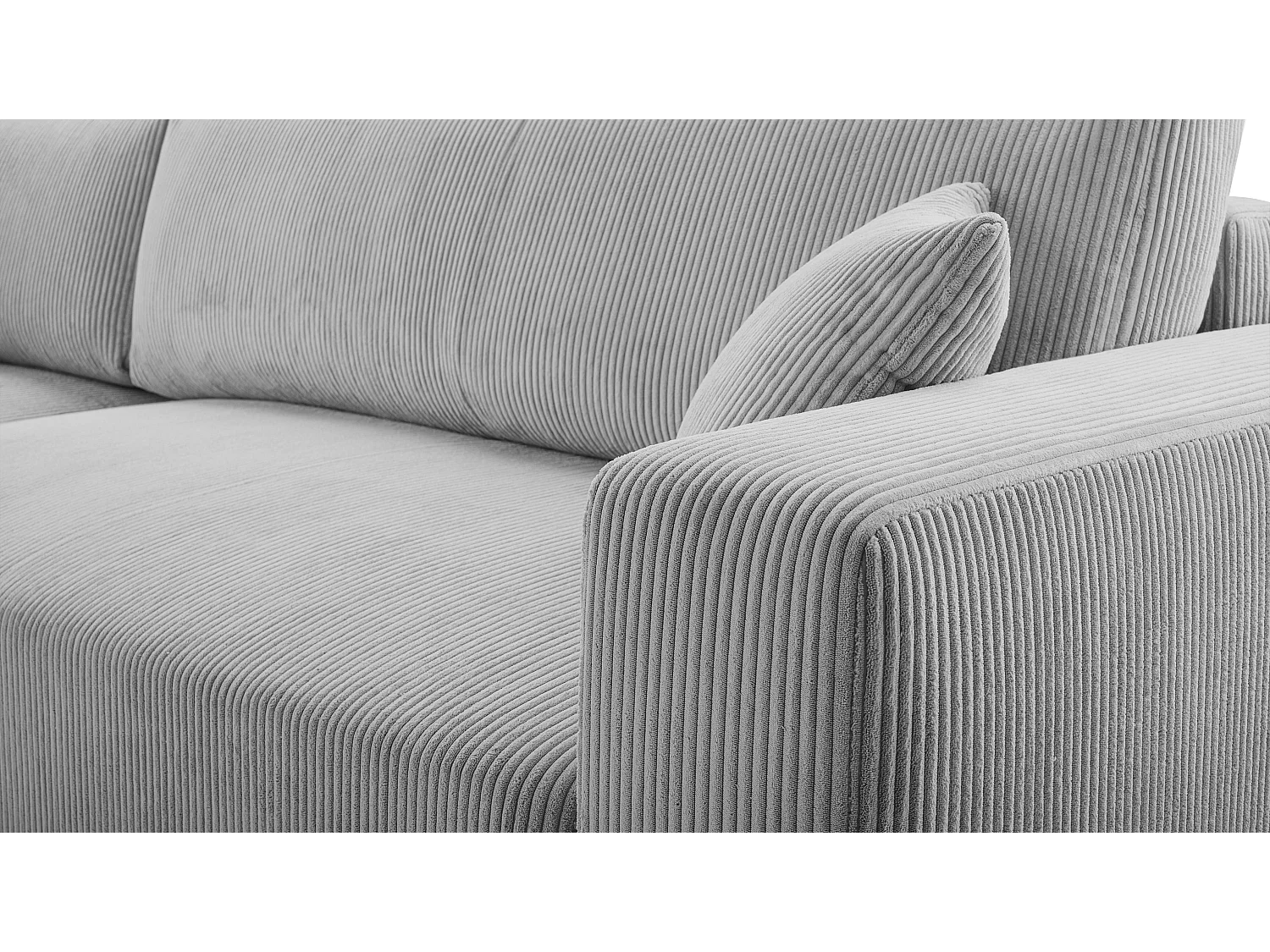 AX LIVING Canapé panoramique en U gris clair Catea fonction lit 364 cm