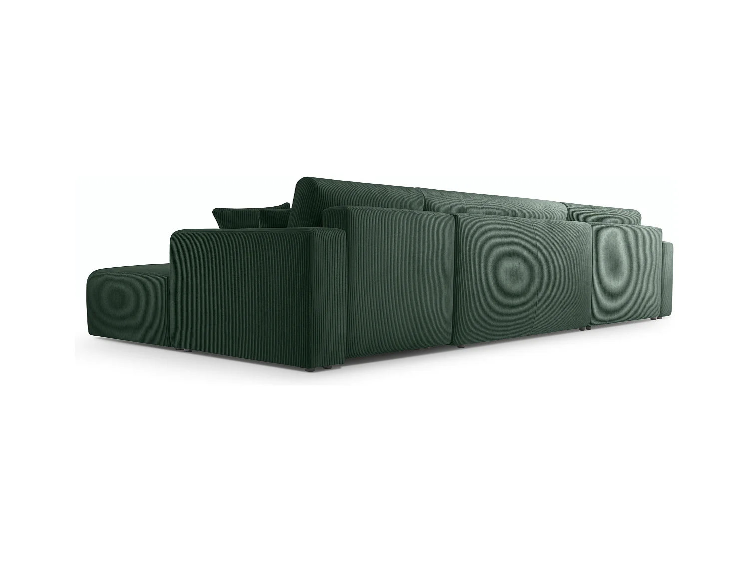 AX LIVING Catea donkergroene hoekbank slaapbank in U-vorm 364cm breed