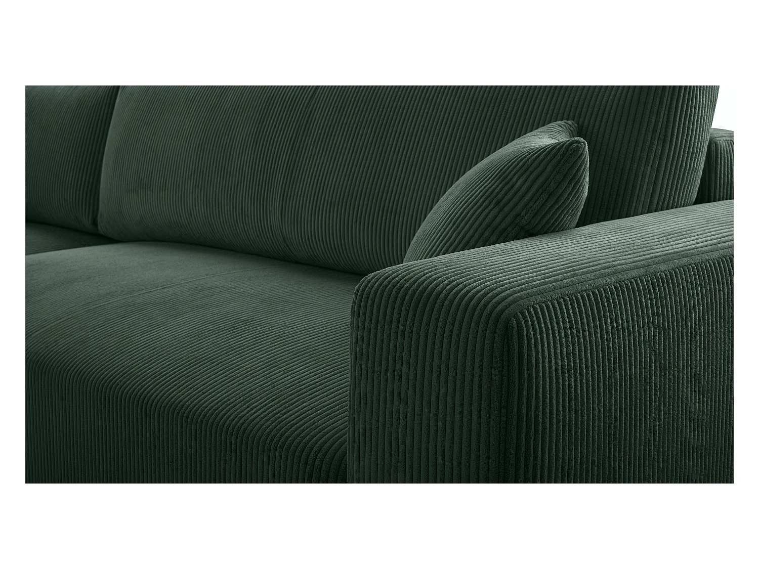 AX LIVING Catea donkergroene hoekbank slaapbank in U-vorm 364cm breed