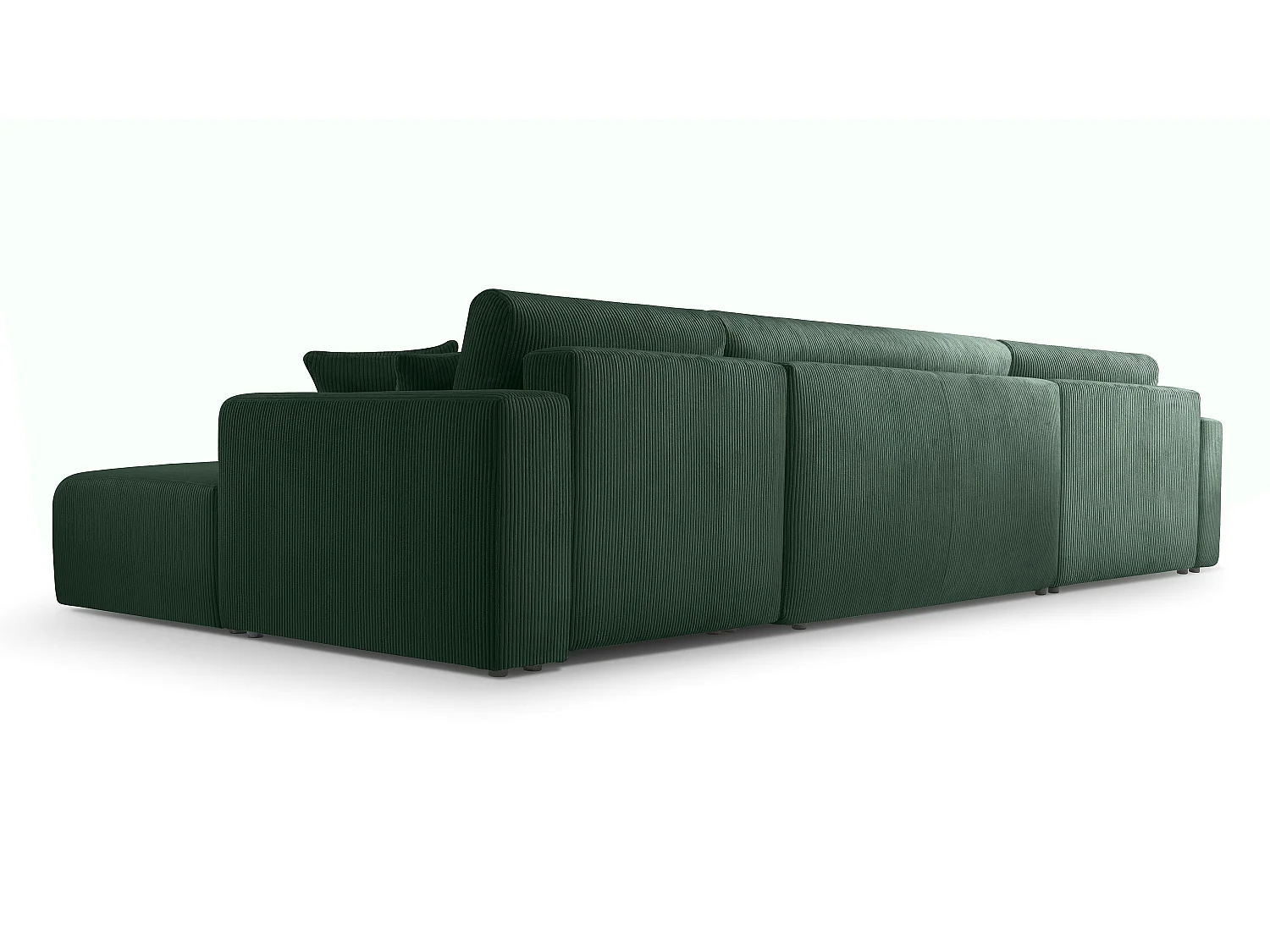 AX LIVING Canapé panoramique en U vert foncé Catea fonction lit 364 cm