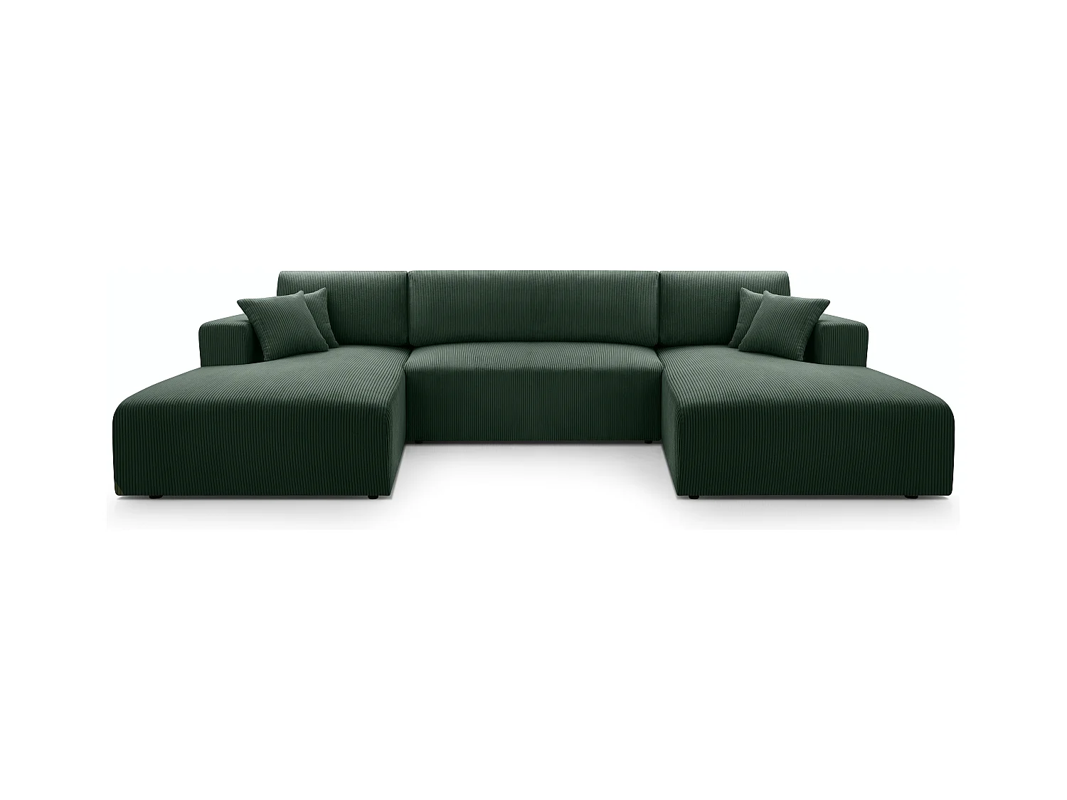 AX LIVING Grün Sofa U Schlaffunktion Catea Cord Wohnlandschaft 364cm