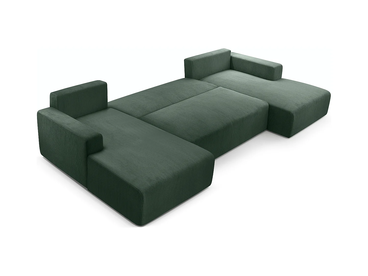 AX LIVING Grün Sofa U Schlaffunktion Catea Cord Wohnlandschaft 364cm