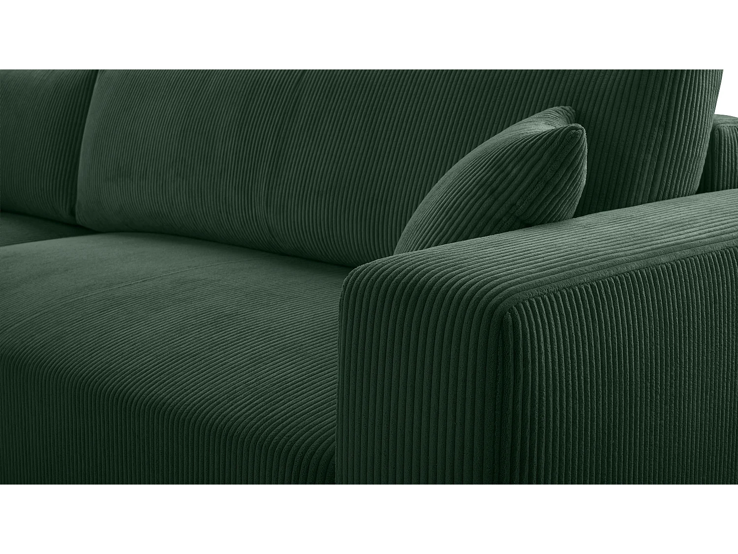 AX LIVING Canapé panoramique en U vert foncé Catea fonction lit 364 cm