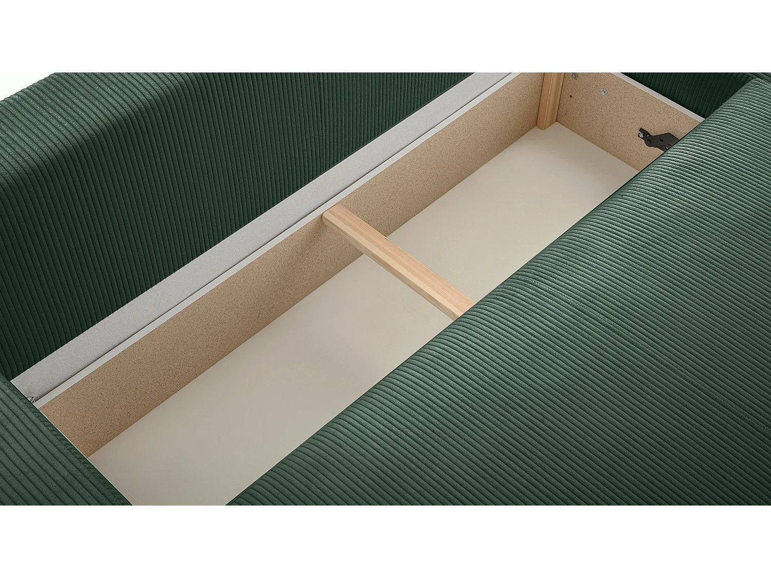 AX LIVING Canapé panoramique en U vert foncé Catea fonction lit 364 cm