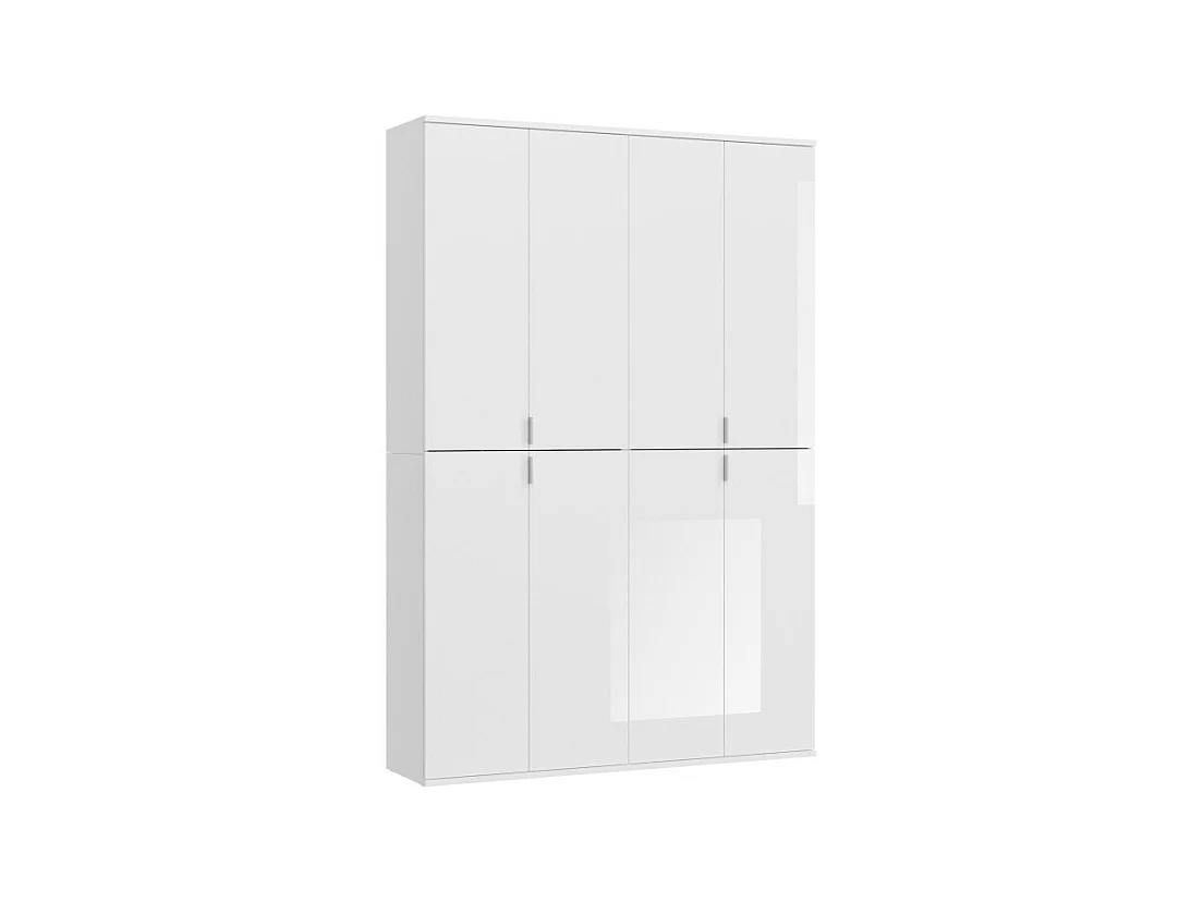 Armoire 8 portes BODITE – Rangement spacieux en blanc laqué