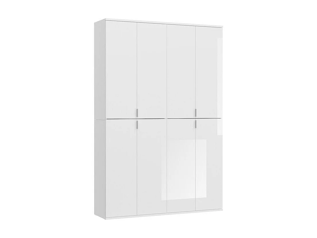 Armoire 8 portes BODITE – Rangement spacieux en blanc laqué