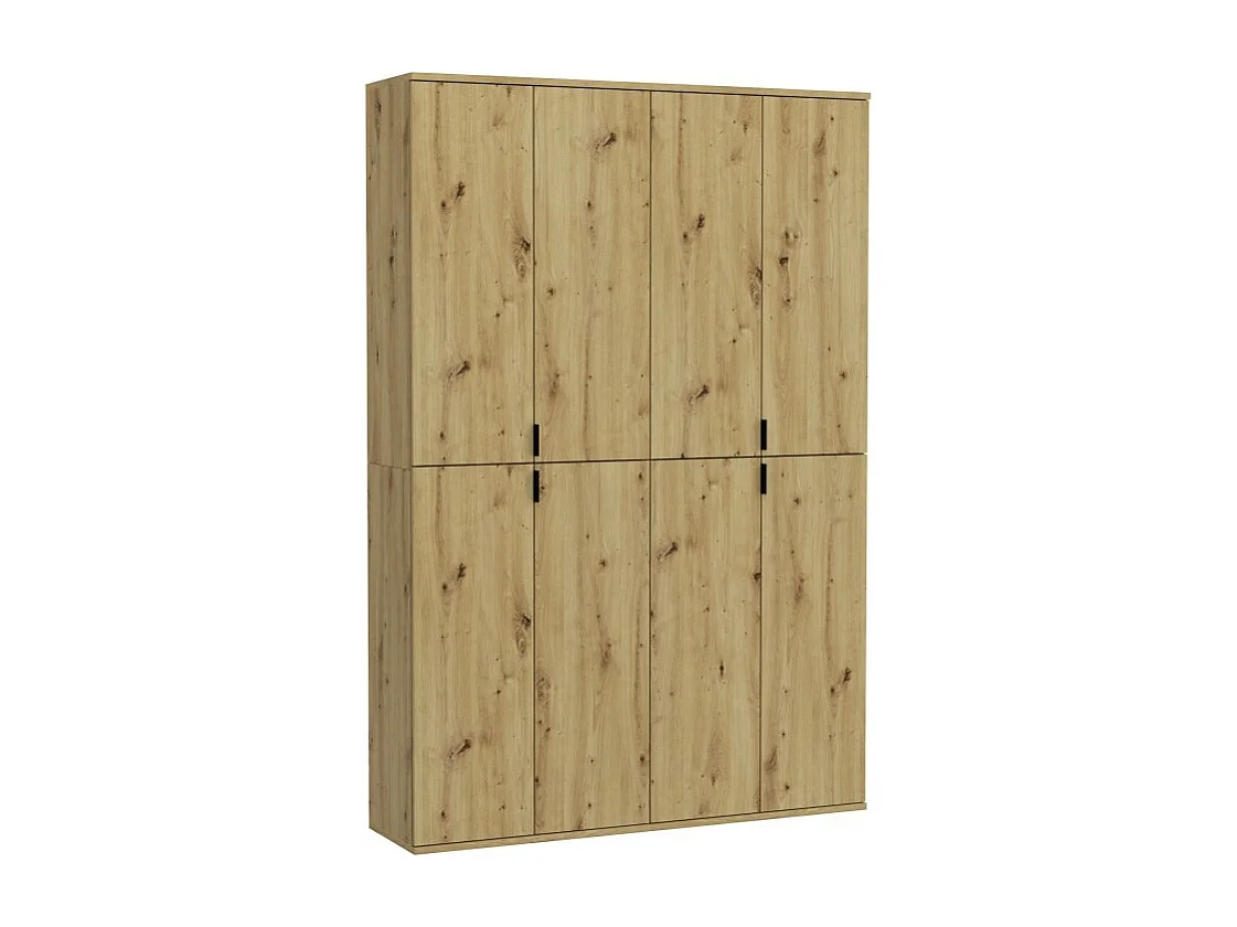 Armoire de rangement BODITE – 8 portes – Chêne clair – Élégance et grande capacité