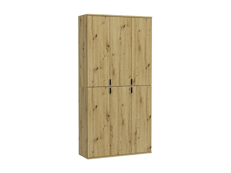 Armario de almacenamiento BODITE – 6 puertas – Roble claro – Estilo clásico y espacioso