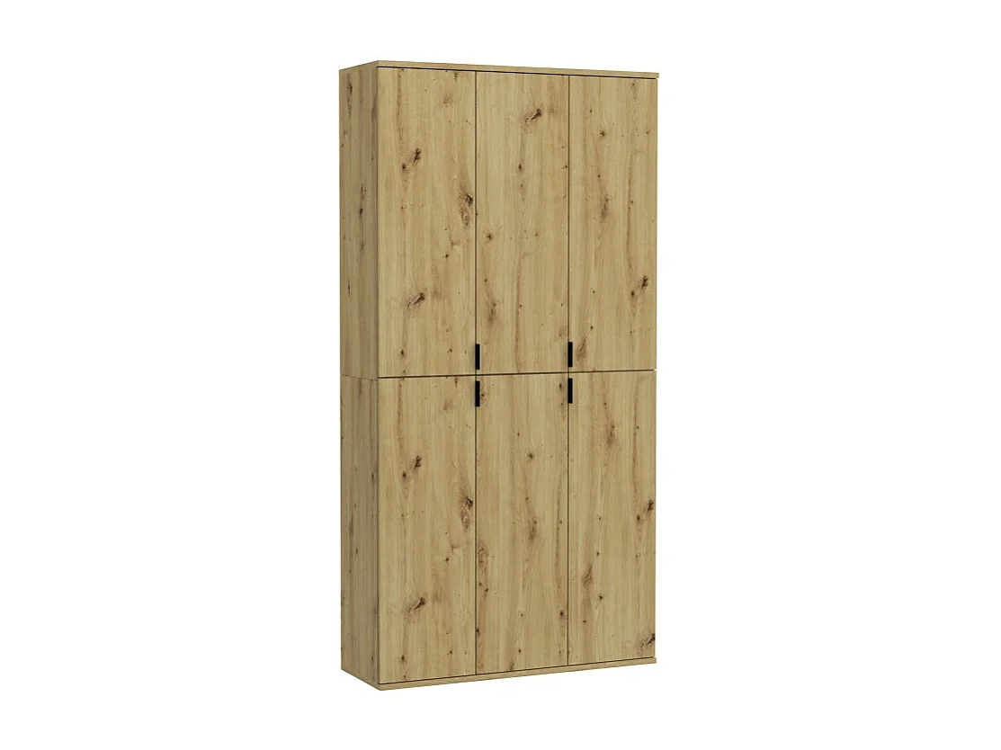 Armário de armazenamento BODITE – 6 portas – Carvalho claro – Estilo clássico e espaçoso