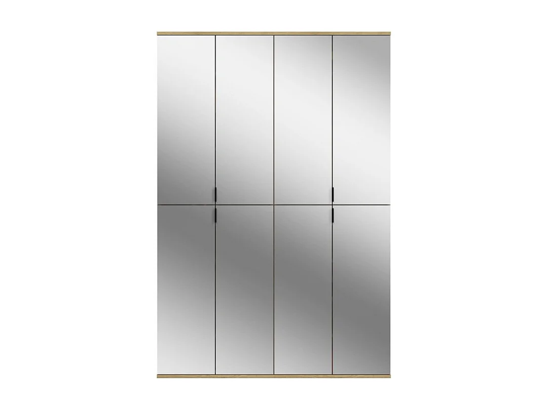 Armario de almacenamiento BODITE – 8 puertas con espejos – Roble claro – Elegancia y funcionalidad